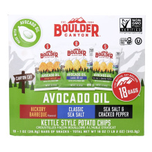 Boulder Canyon Kettle Style Potato Chips With Avocado Oil Variety Pack, 18 Pack