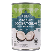Cha’s Organics Lait de Noix de Coco Crème Entière Sans Sucre, 400ml