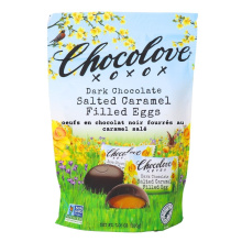 Chocolove XO Œufs en chocolat noir remplis de caramel salé, 200g