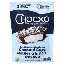 ChocXO Tasses de Noix de Coco au Chocolat Noir 85%, 98g