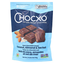 ChocXO Brisures de Chocolat Noir 85% Noix de coco, Amandes et Sel de Mer, 98g