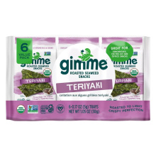 donnez-moi une collation de graines de mer organiques rôties en édition avantage Teriyaki, 6 paquets