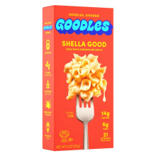 Macaroni et Fromage Protéiné Goodles au Cheddar Blanc Shella Bon, 170g