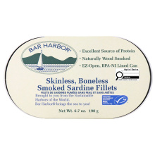 Fillets de sardines fumées sans peau Bar Harbor, 190 g
