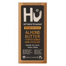 Barre de chocolat à l'amande et quinoa soufflé Hu Kitchen, 60g