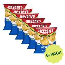 Croustilles Jackson cuites à la marmite avec huile d'avocat et sel de mer, en paquet de 6 de 28 g chacune.