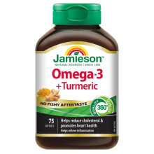 Vitamines Jamieson Omega-3 et Curcuma, 75 gélules molles