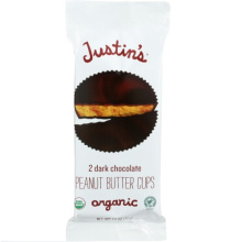 Cups de beurre d'arachide au chocolat noir biologique de Justin, 40g