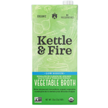 Bouillon de cuisson aux légumes savoureux faible en sodium Kettle & Fire, 907g