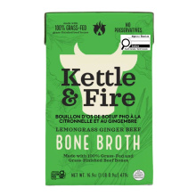 Kettle & Fire Bouillon d'os de boeuf au citronnelle et gingembre, 479g