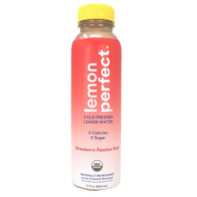 Limonade rafraîchissante zéro sucre Lemon Perfect à la fraise et au fruit de la passion, 355ml