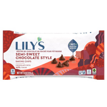 Chips à pâtisserie sans sucre ajouté Lily au style chocolat mi-sucré, 255g