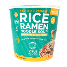 Lotus Foods Tasse de Ramen de Riz Instantané Sans Gluten à l'Ail et aux Légumes, 55g
