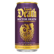 Eau pétillante Liquid Death Docteur Meurtre, 355 mL