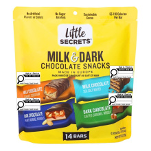 Petits secrets ensemble de variétés de chocolats au lait et noir, 14 barres.