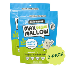 Max Sweets Guimauves Végétaliennes Sans Sucre Classique à la Vanille 2-Pack, 72g chacune