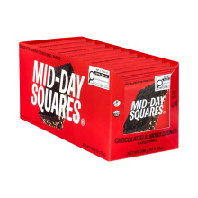 Barre de chocolat végétalienne Mid-Day Squares Almond Crunch, 12 unités
