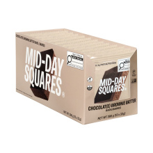 Barre de chocolat végétalienne Mid-Day Squares saveur pâte à brownies, paquet de 12