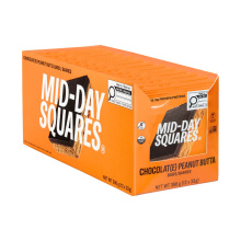 Barre de chocolat végétalienne Mid-Day Squares au beurre d'arachide, paquet de 12