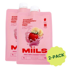 Miils Shake de Protéines de Céréales Stardust Fraise Banane 2-paquet, 45g chacun