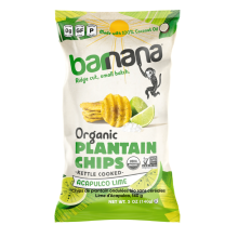 Barnana Croustilles de Plantain Bio Sans Grains Ridgés Acapulco Lime, 140g