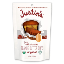 Les Mini Cuillères en Chocolat au Lait et Beurre de Cacahuète Biologiques de Justin, 133g