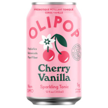OLIPOP Tonic Pétillant Prébiotique Faible en Sucre Cerise Vanille, 355mL