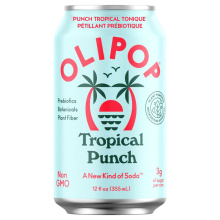 OLIPOP Tonic Pétillant Prébiotique Faible en Sucre Saveur Punch Tropical, 355mL