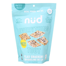 Craquelins aux graines de lin Nud Keto, le tout pesant 66g.