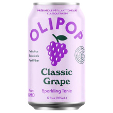 OLIPOP Tonic Pétillant Prébiotique Faible en Sucre Classique au Raisin, 355mL