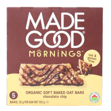 MadeGood Matins Sans Gluten Gaufrettes d'Avoine à la Pépite de Chocolat, 5 Barres