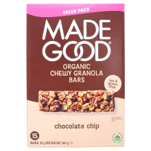 Barres de granola sans allergènes MadeGood pépites de chocolat, 15 barres