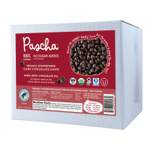 Chips de chocolat noir biologique non sucré 100% cacao Pascha en vrac, 10 lb