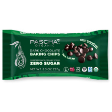 Chips de chocolat noir sans sucre Pascha, 227g