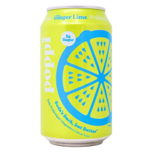Soda Poppi Prébiotique Gingembre Lime, 355 ml