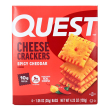 Craquelins au fromage Quest riche en protéines saveur cheddar épicé, 4 paquets