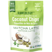 Chips de noix de coco superalimentaires au matcha Latte de Rawcology, 70g