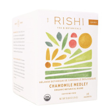 Rishi Tea & Botanicals Mélange Biologique de Plantes Camomille Méditerranéen, 15 Sachets