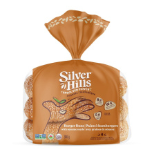 Pains à hamburger en blé entier germé bio de Silver Hills avec graines de sésame, 6 pains