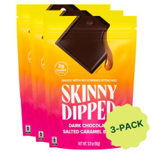 Skinny Dipped Low Sugar Dark Chocolate Salted Caramel Bites 3-Pack, 90g each