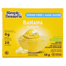 Pouding instantané sans sucre Simply Desserts saveur banane, 48g