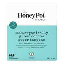 Les tampons biologiques en coton Super de The Honey Pot, 18 unités