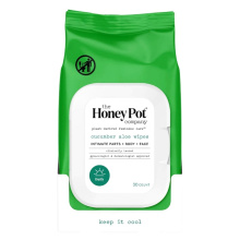 Les lingettes nettoyantes à base de plantes Honey Pot au concombre et à l'aloe vera, 30 unités