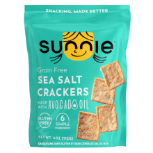 Sunnie Snacks Craquelins Sans Gluten et Sans Grains Sel de Mer, 112g