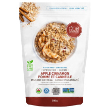 One Degree Organic Foods Avoine Instantanée Sans Gluten Germée Pomme Cannelle, 510g