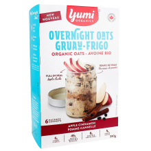 Yumi Organics Flocons d'avoine biologiques à la cannelle et aux pommes pour la nuit, 330g