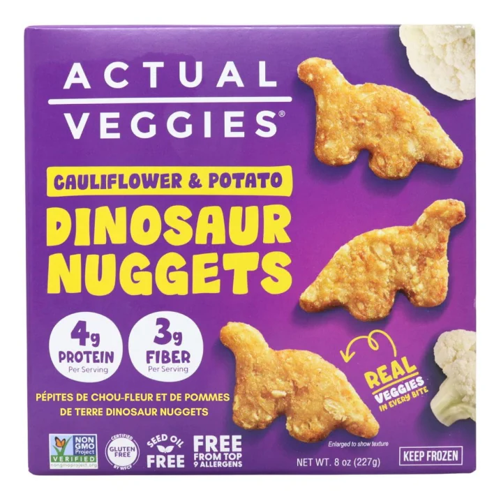 Actual Veggies Dinosaur Nuggets Cauliflower & Potato Front