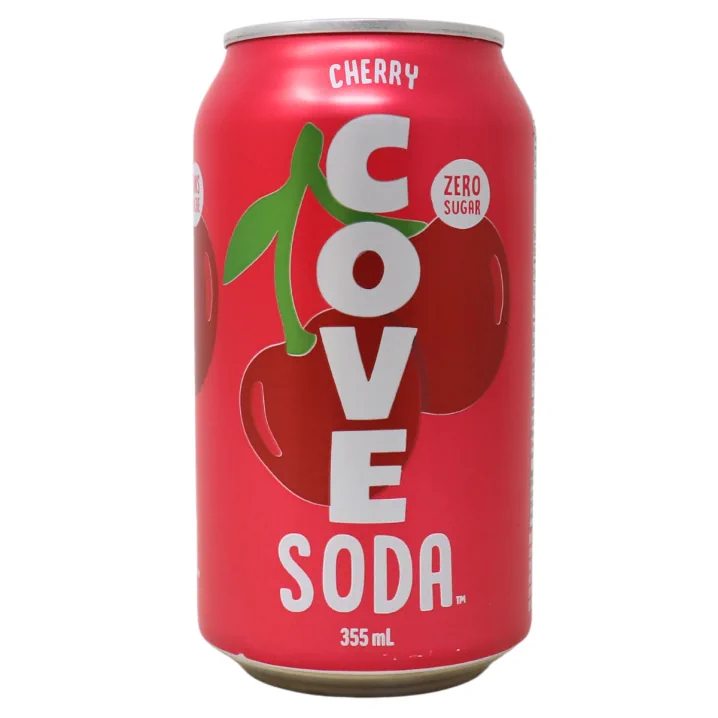 Front of Cove Zero Sugar Probiotic Soda Cherry