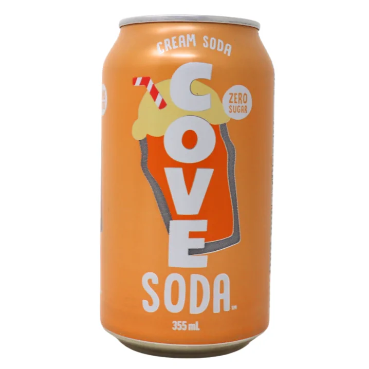 Front of Cove Soda Gut Healthy Soda Probiotic Soda Healthy Cream Soda Alternative