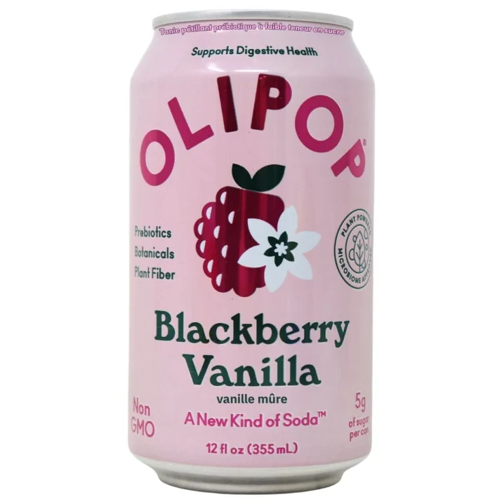 Olipop Low Sugar Prebiotic Sparkling Tonic Blackberry Vanilla Front